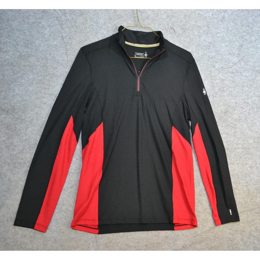 Smartwool Pullover Mens M Black Merino Sport‎ 150 1/4 Zip Long Sleeve Base Layer